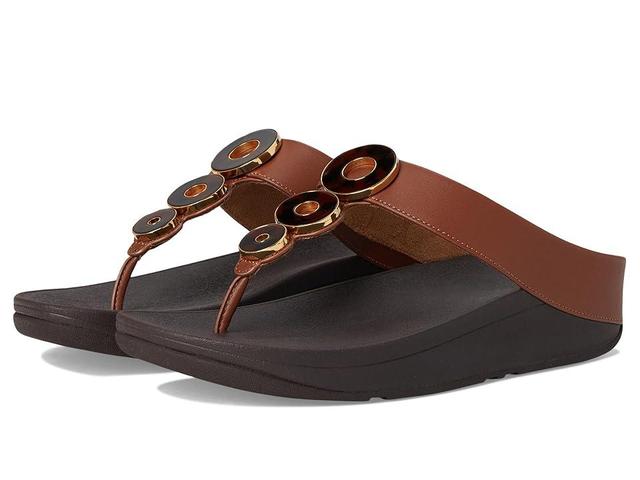 FitFlop Fino Resin-Hoop Leather Toe-Post Sandals (Rich ) Women's Sandals Product Image