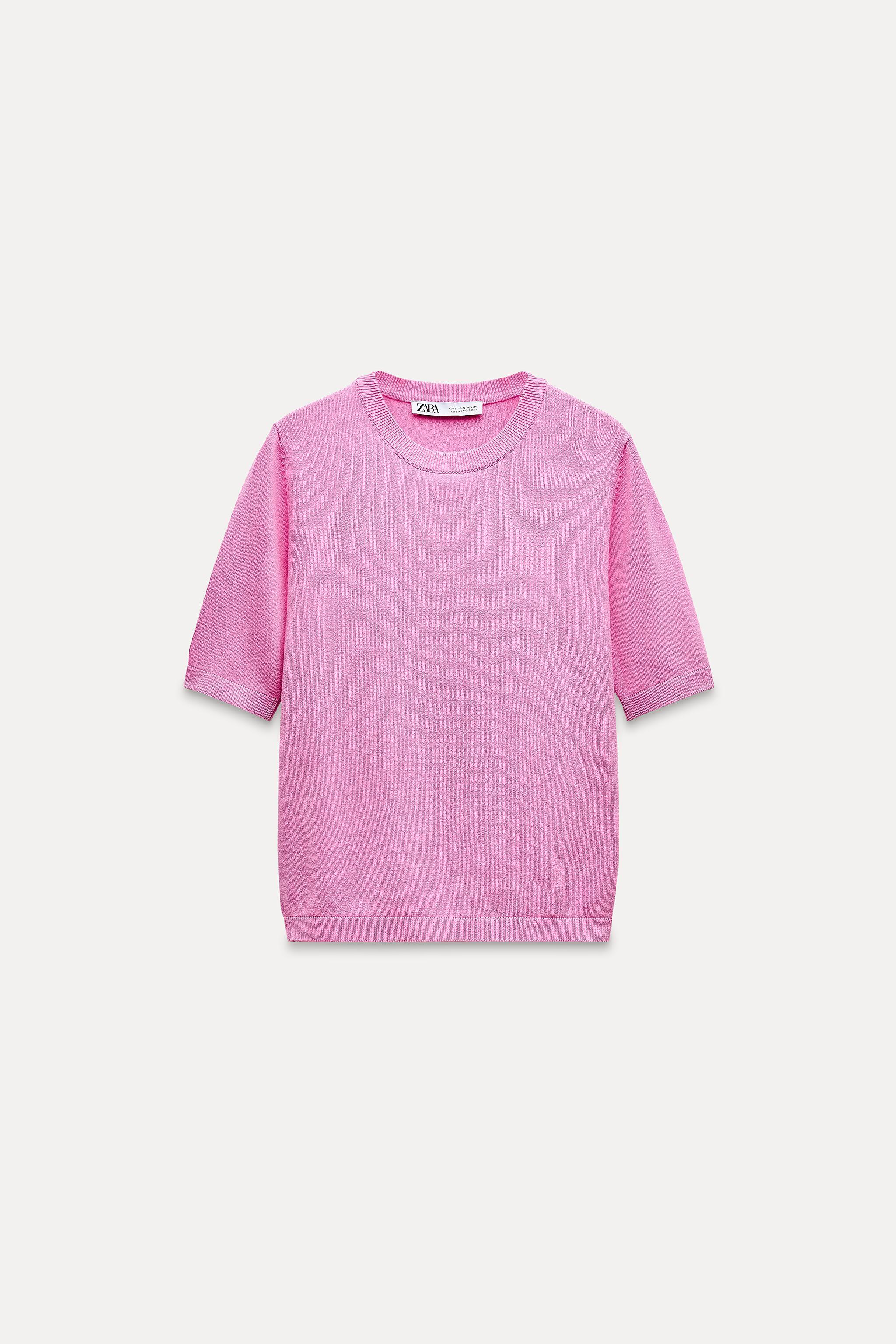 PLAIN KNIT BASIC SHORT SLEEVE TOP Product Image