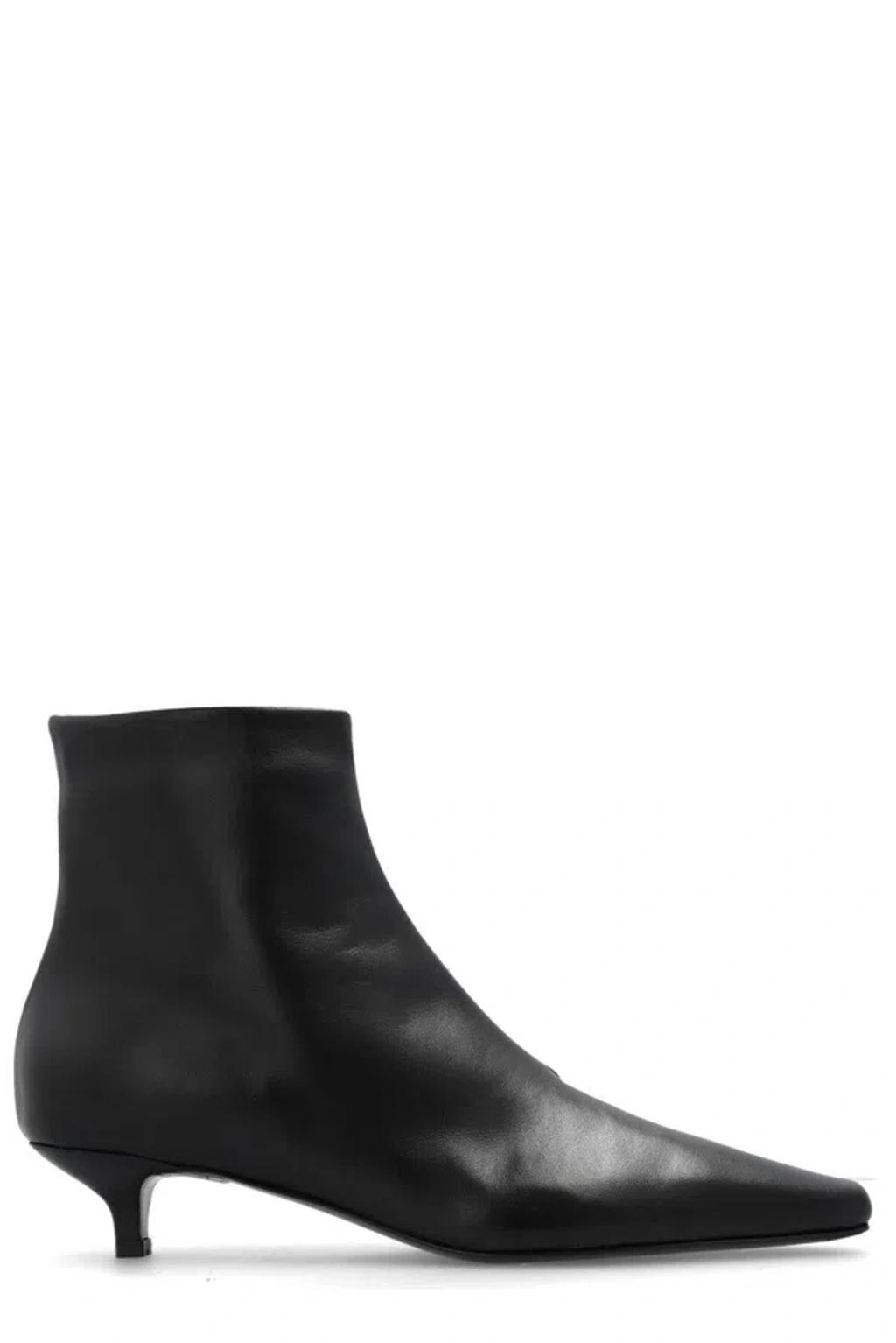 The Slim Pointed-toe Ankle Boots In Black product image