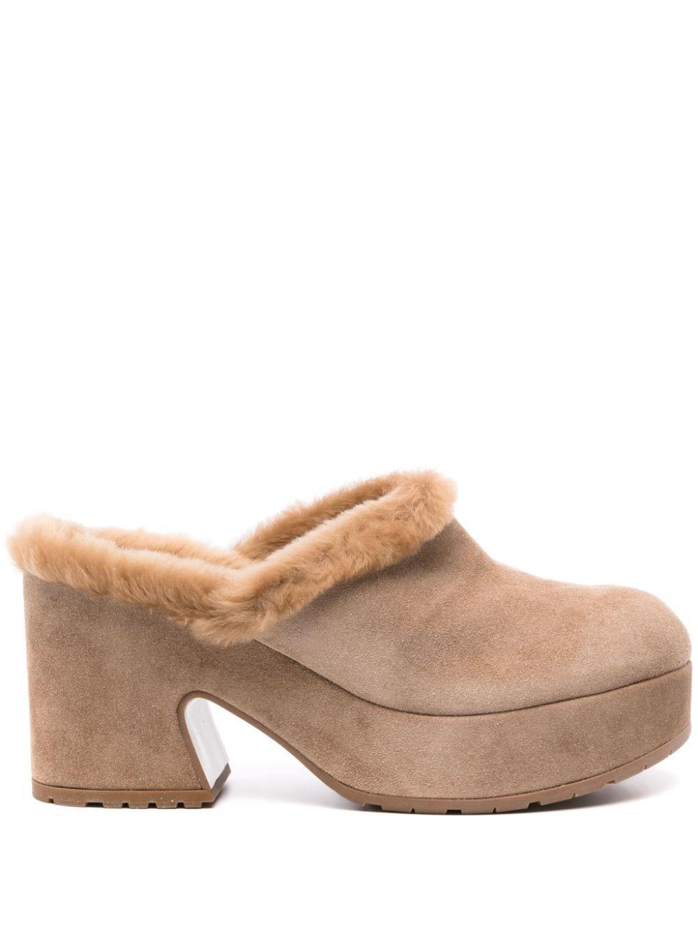 Lyss 85mm Suede Mules In Camel Product Image