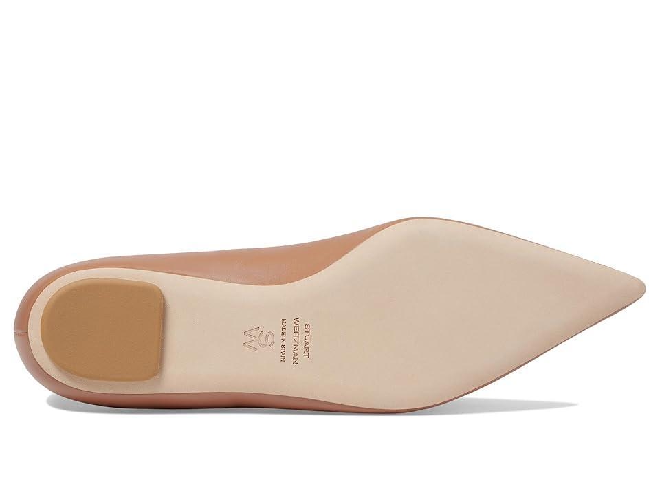 Lina Leather Point-toe Ballerina Flats In Tan Product Image