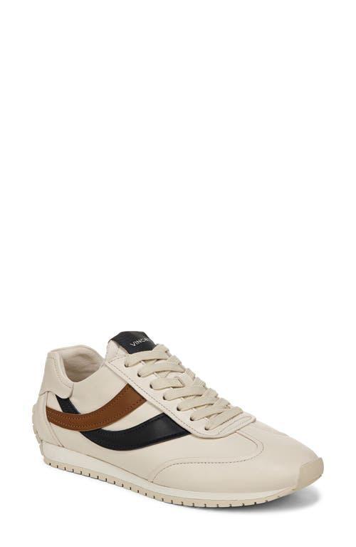 Oasis Colorblock Leather Retro Sneakers In White/brown/blue Leather Product Image