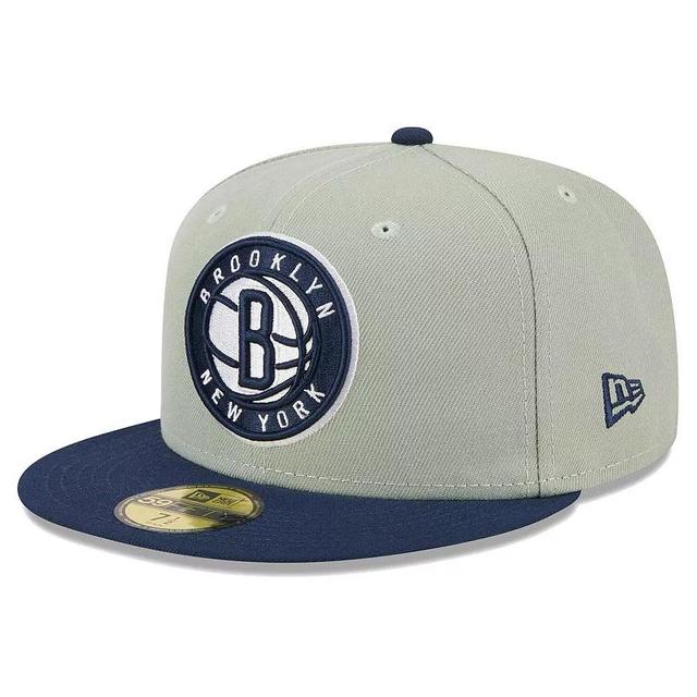 Mens New Era Sage/Navy Brooklyn Nets Two-Tone Color Pack 59FIFTY Fitted Hat Product Image