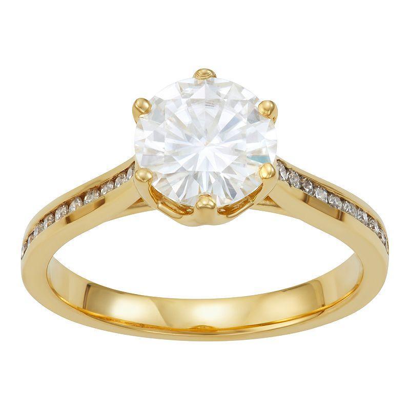 Charles & Colvard 1.68 Ct. T.w. Lab Created Moissanite Engagement Ring In 14K White Gold, 9 Product Image