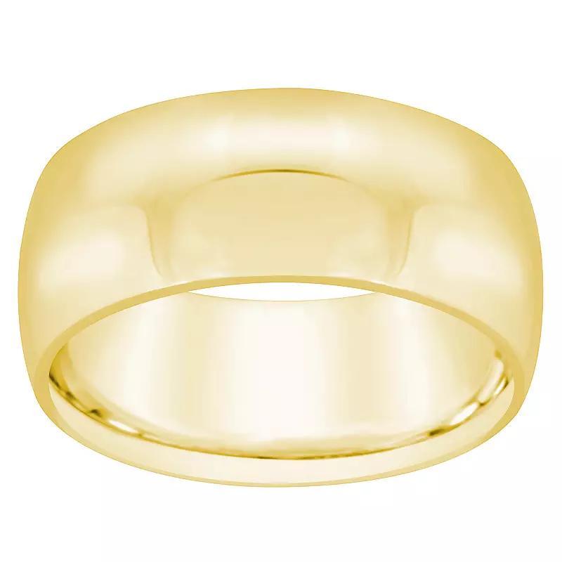 Alyson Layne Mens 8 mm Half Round Comfort Fit Wedding Band 18k Gold Product Image