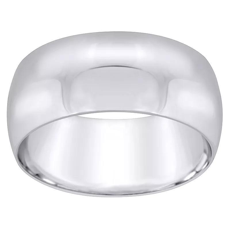 Alyson Layne Mens 8 mm Half Round Wedding Band 14k White Gold Product Image