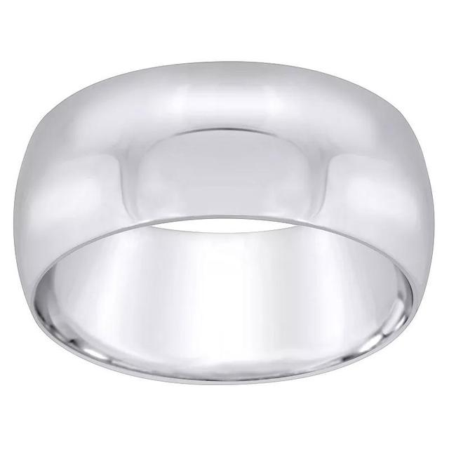 Alyson Layne Mens 8 mm Half Round Wedding Band 14k White Gold Product Image