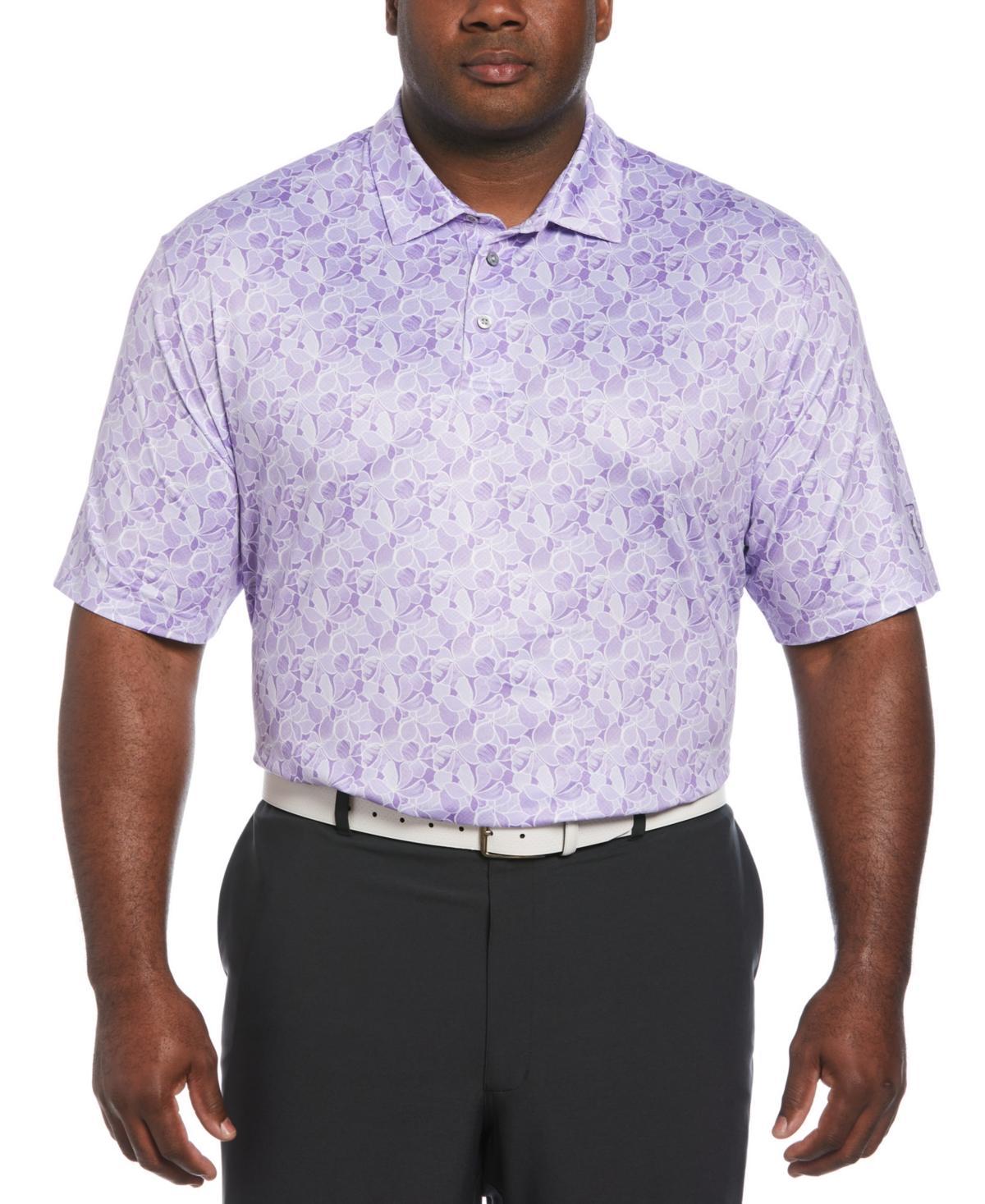 Pga Tour Mens Big & Tall Stretch Moisture-Wicking Floral Golf Polo Shirt Product Image