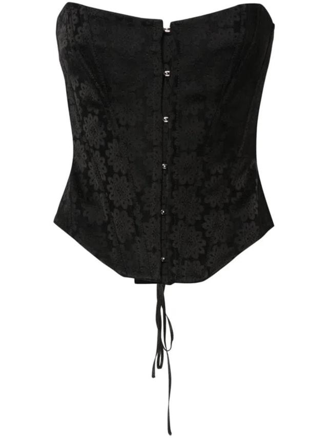 Strapless Corset Top In Black   Product Image