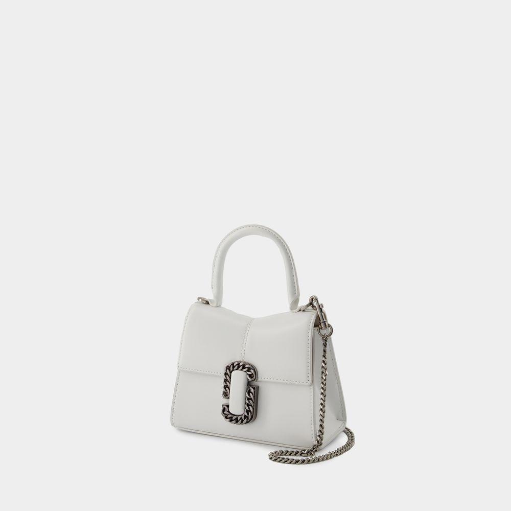 MARC JACOBS The Mini Top Handle Bag - Leather - White Product Image