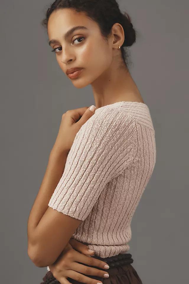 Maeve Ribbed Sweater Tee Product Image