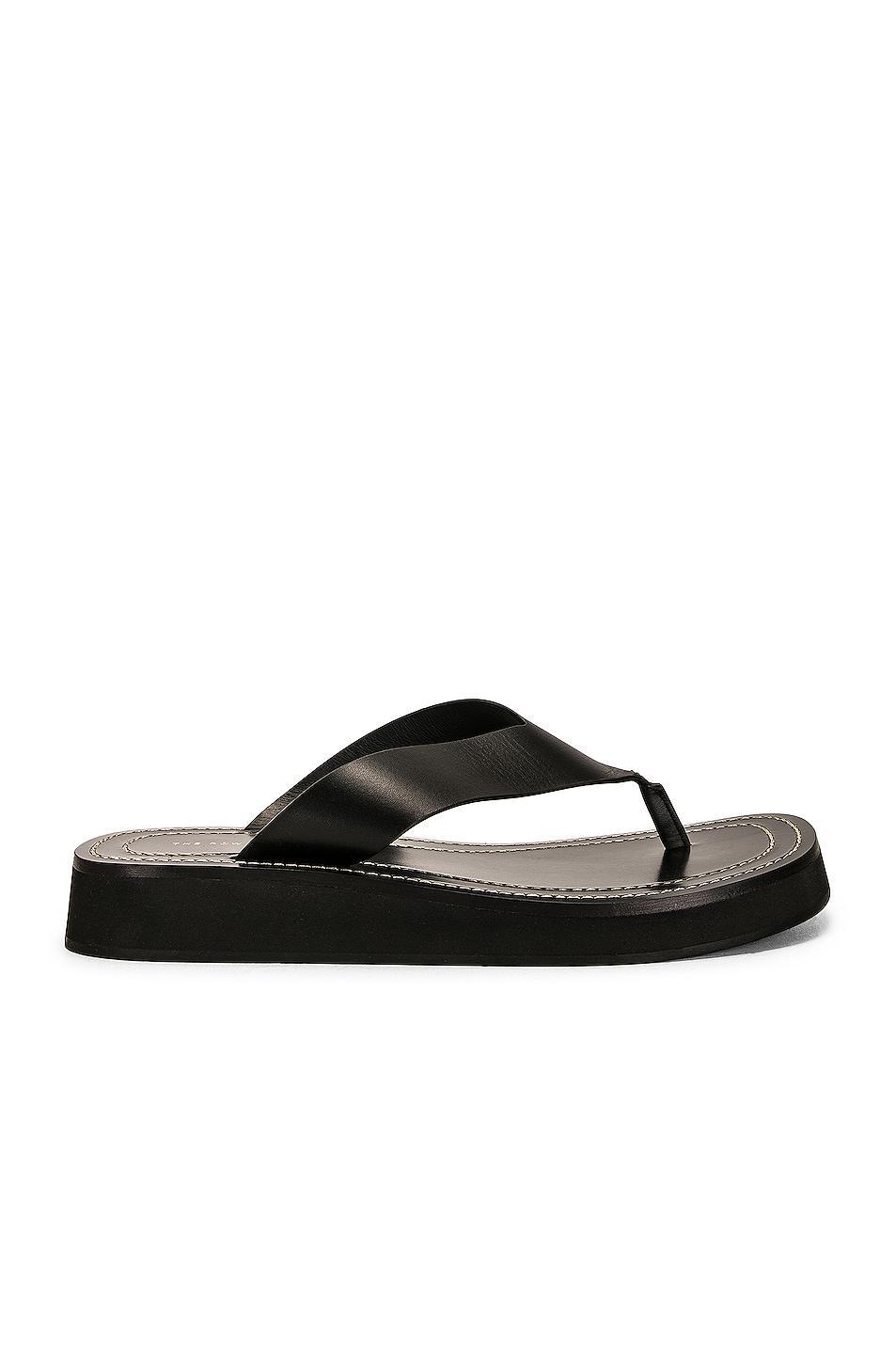 The Row Ginza Sandal in Black - Black. Size 39 (also in 35, 35.5, 36, 36.5, 37, 37.5, 38, 38.5, 39.5). Product Image