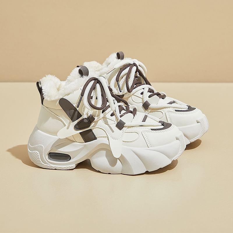 Two-Tone Platform Sneakers Product Image