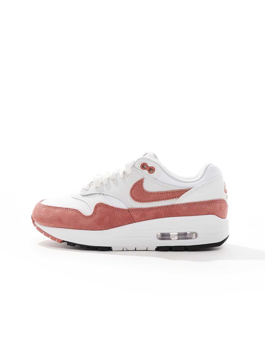 Nike Air Max 1 sneakers in white and pink Product Image