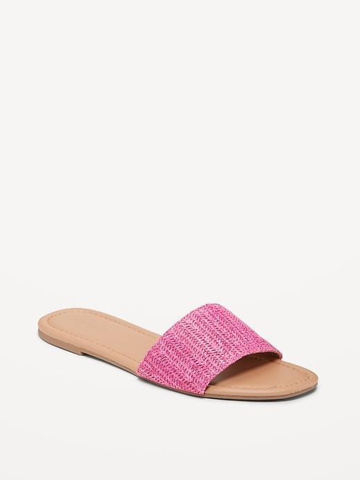 Raffia Slide Sandals Product Image