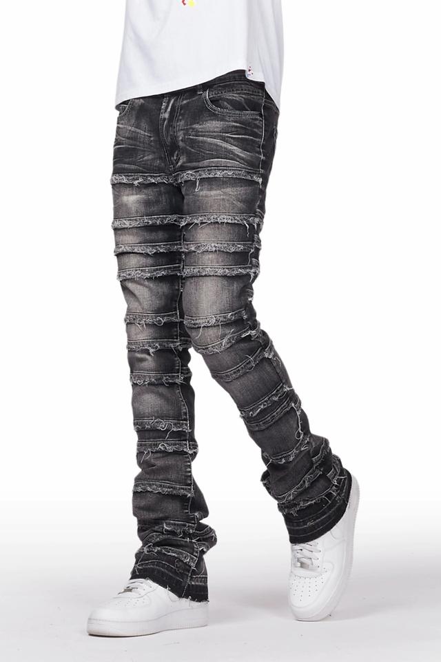 Silvan Dark Grey Stacked Flare Jean Male Product Image