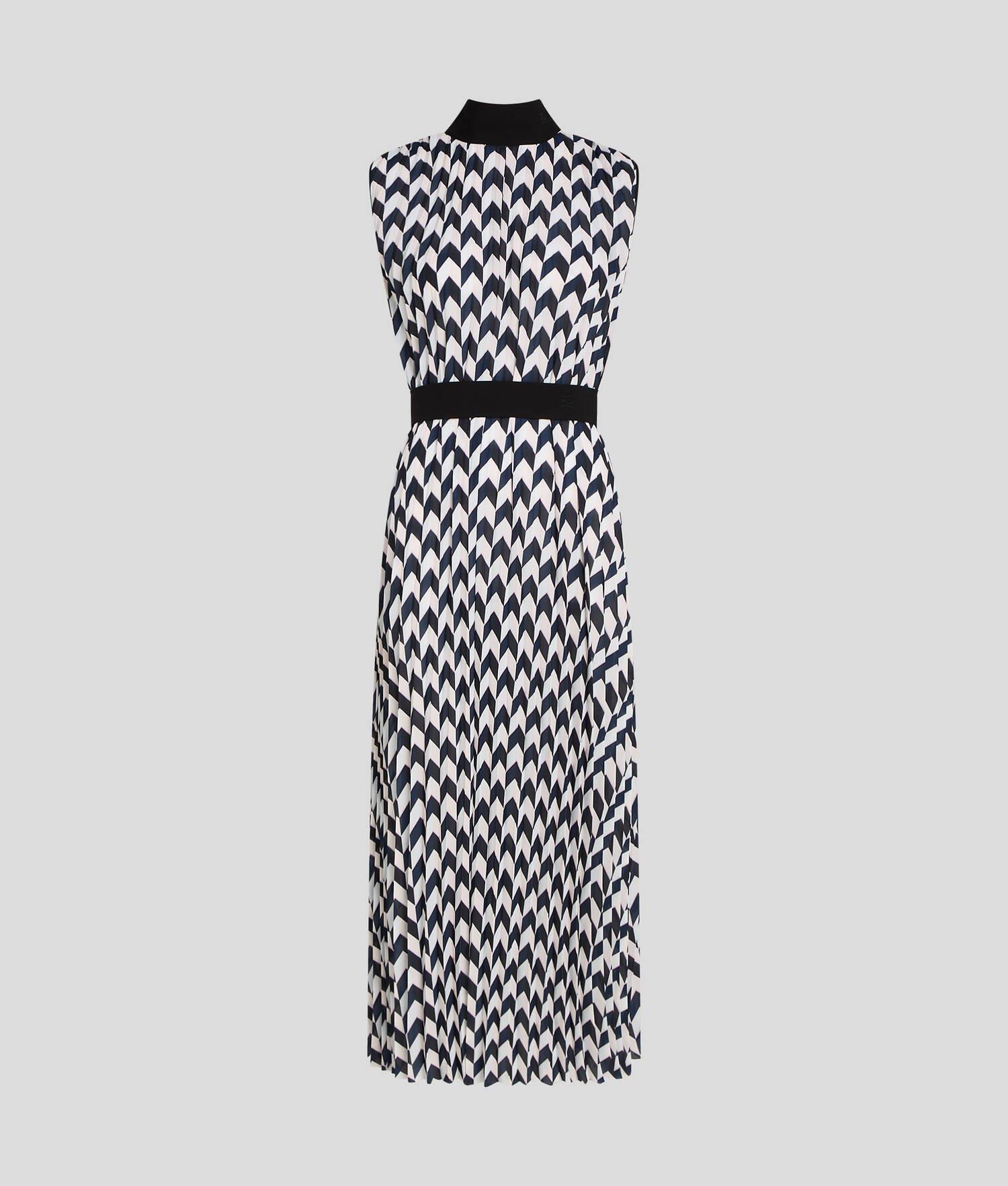 CHEVRON PLEATED DRESS Product Image