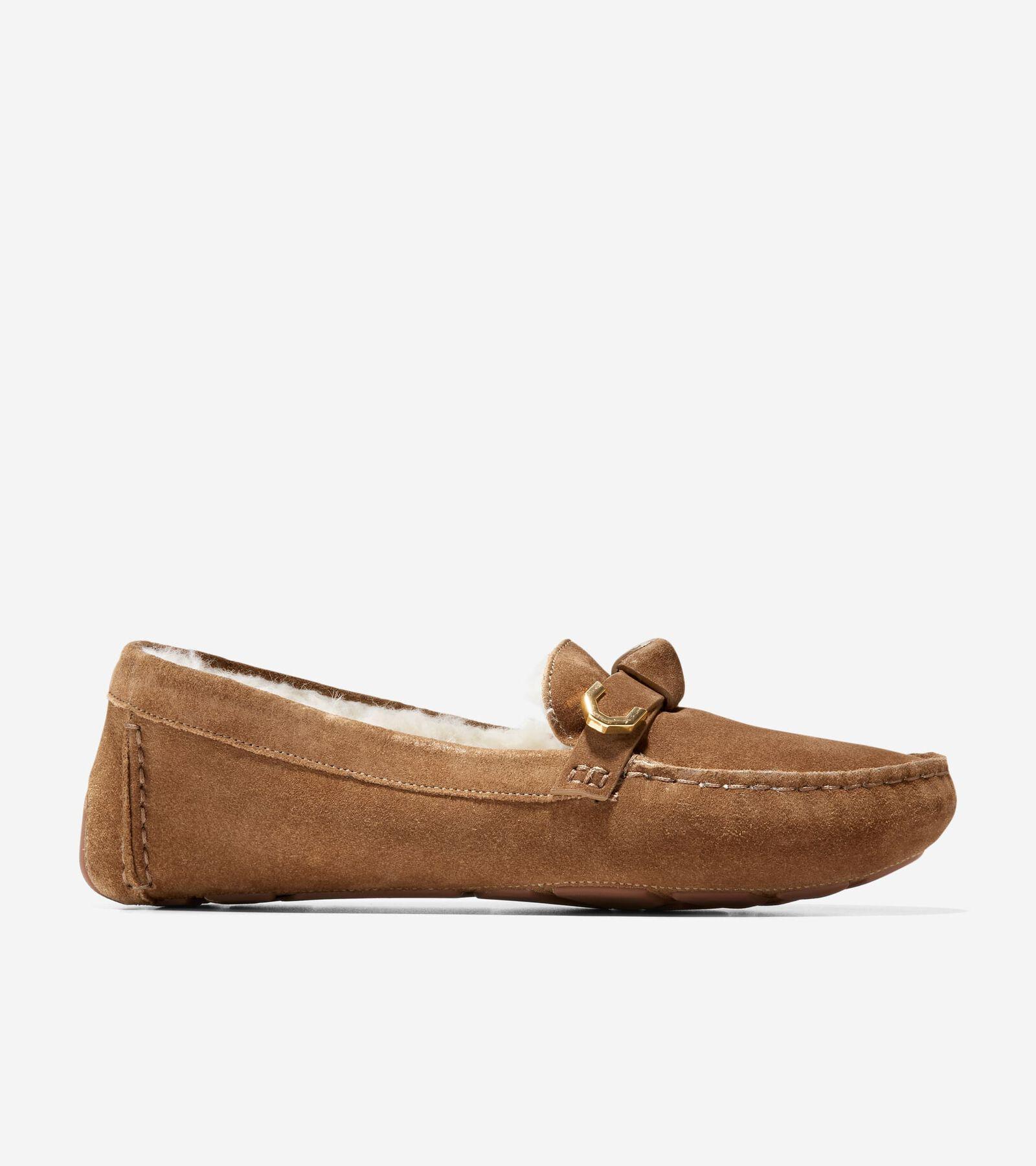 Cole Haan Womens Evelyn Bow Driver Shoes - Brown Size 6 Product Image