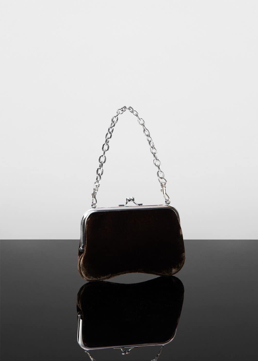 MANGO - Chain velvet bag - One size - Women Product Image