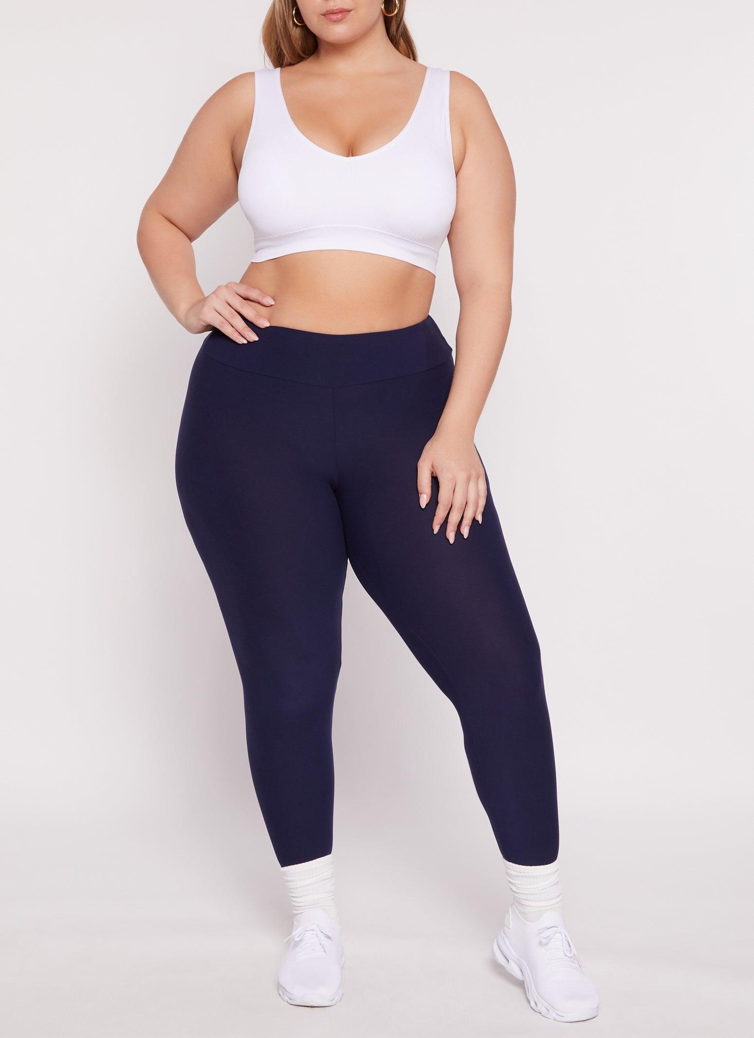 Womens Plus Size High Waisted Basic Leggings Product Image