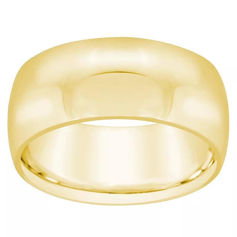 Alyson Layne Mens 8 mm Half Round Comfort Fit Wedding Band 18k Gold Product Image