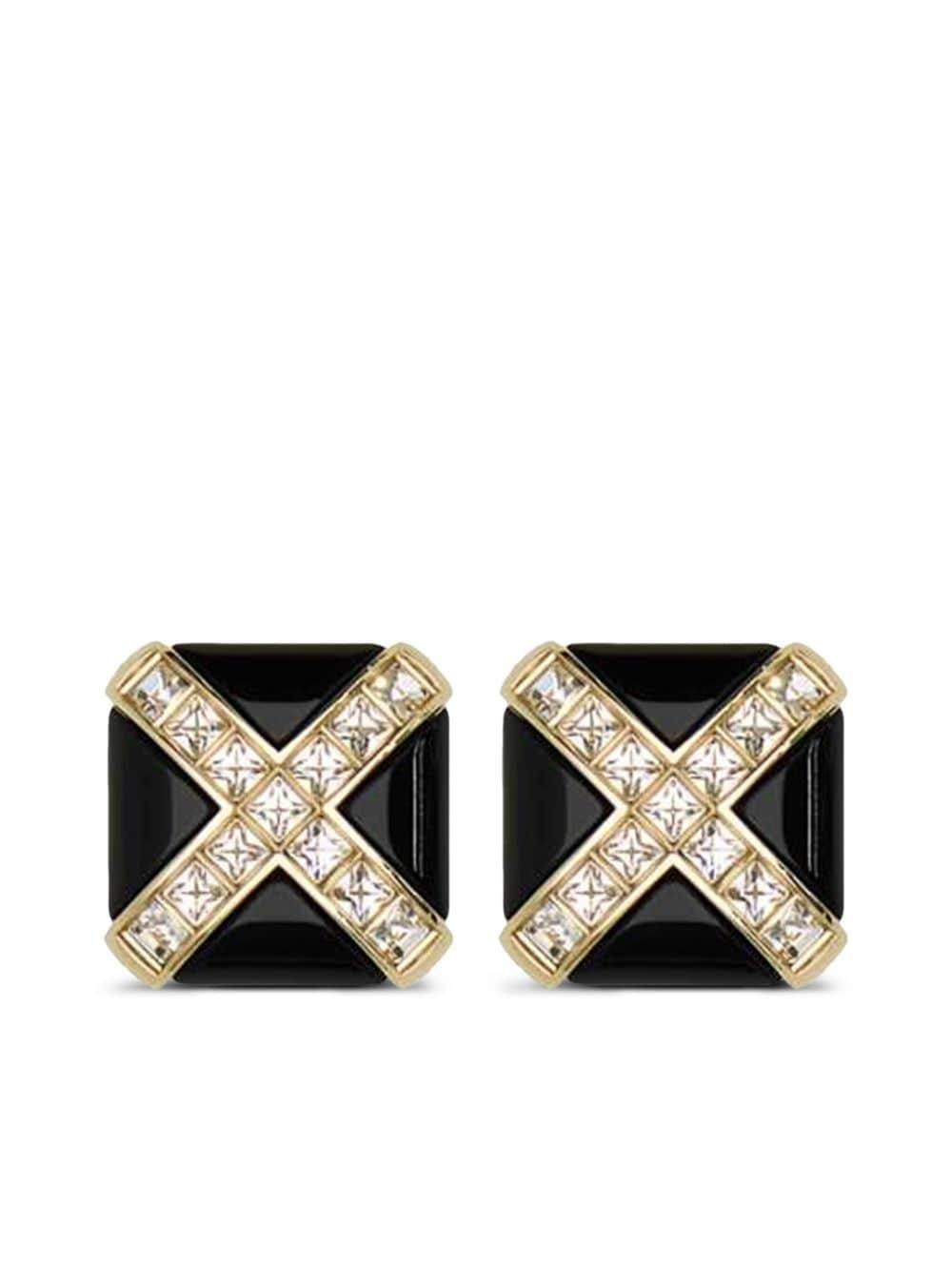 crystal-embellished clip-on stud earrings Product Image