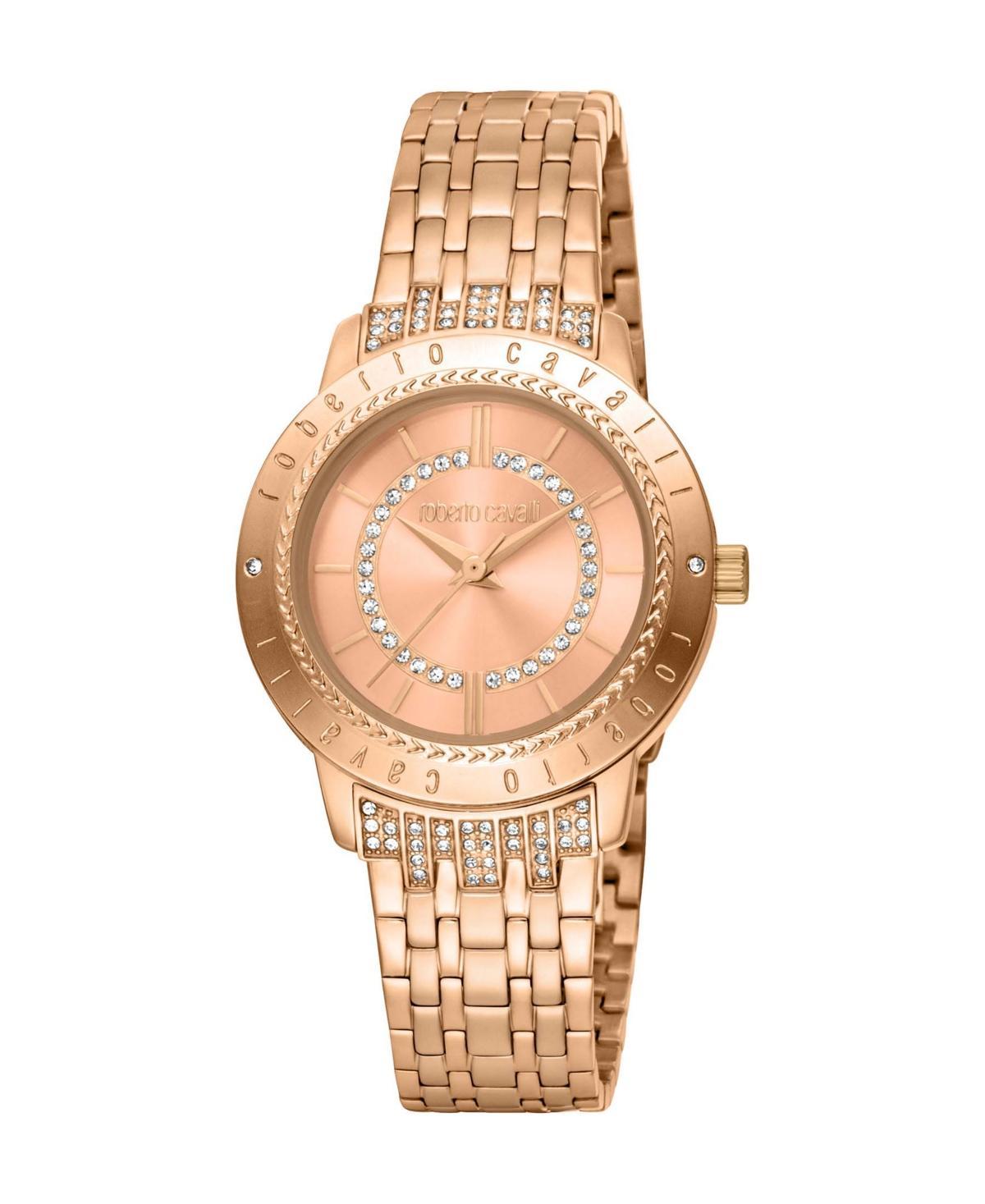 Roberto Cavalli Womens Quartz Rose-Gold Stainless Steel Watch 32mm Product Image