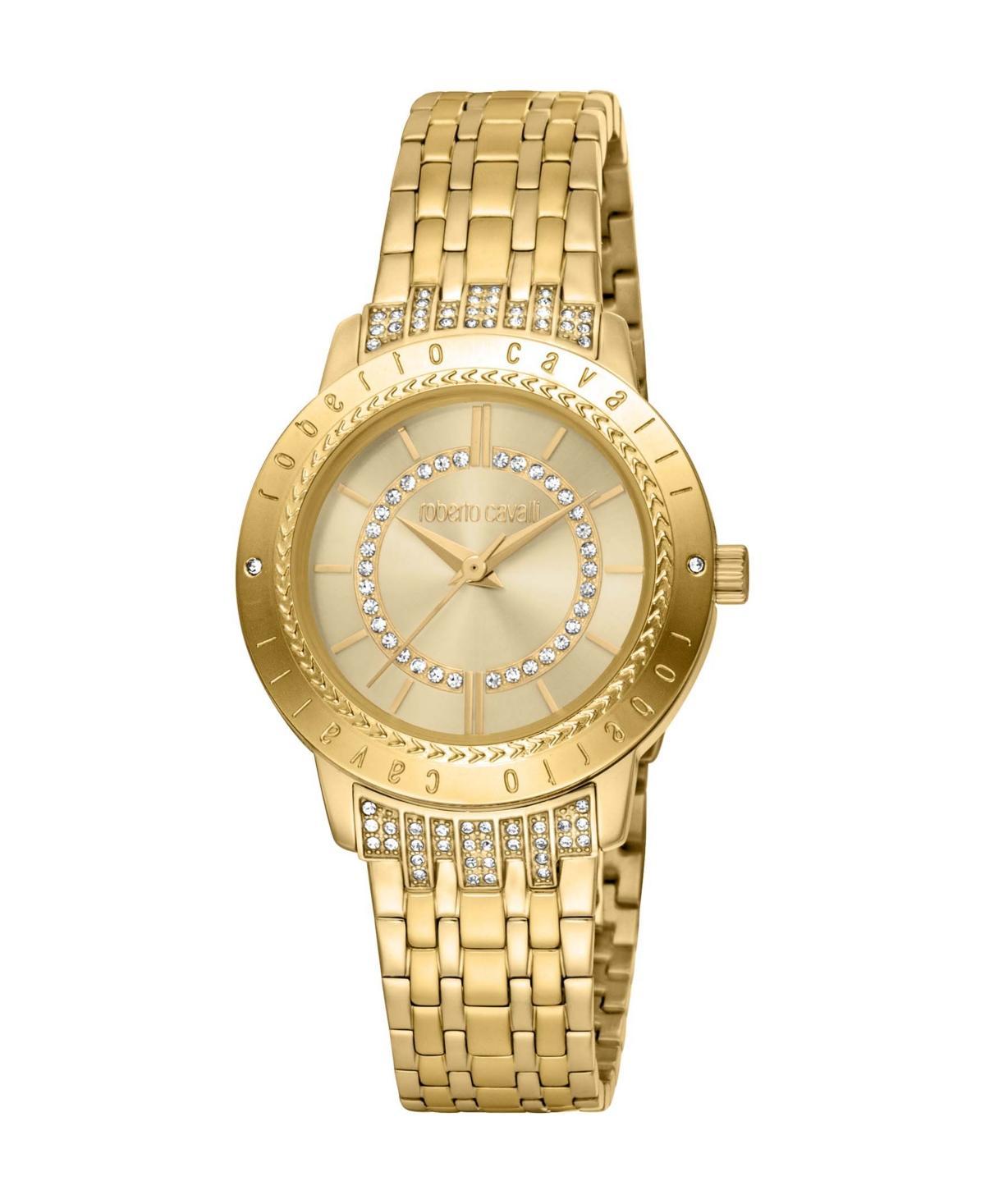 Roberto Cavalli Womens Quartz Gold-tone Stainless Steel Watch 32mm Product Image