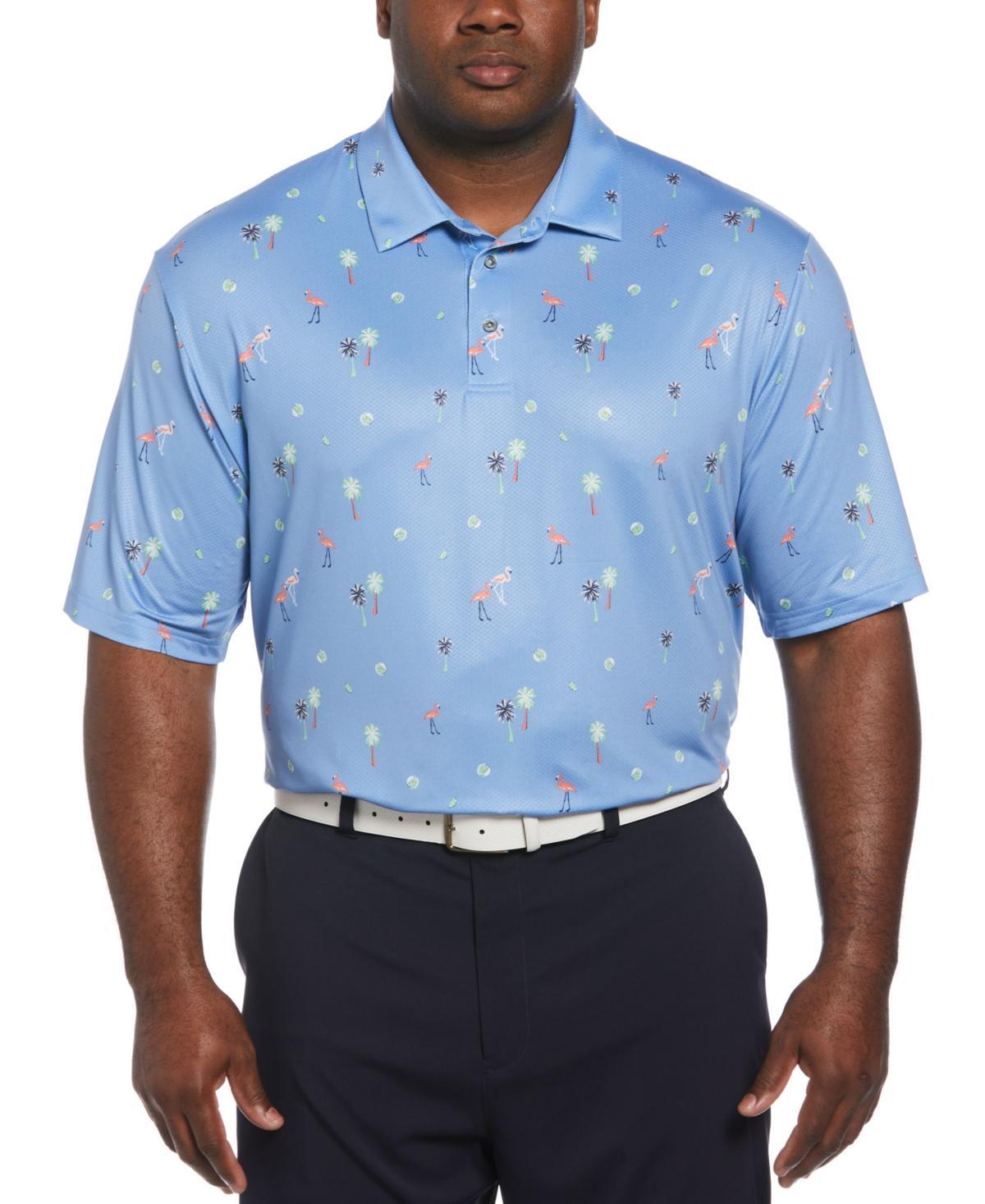 Pga Tour Mens Short Sleeve Flamingo & Palm Print Polo Shirt Product Image