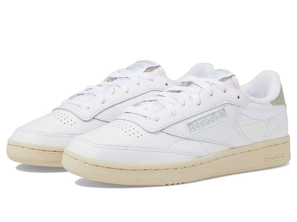 Reebok Lifestyle Women's Club C 85 Paper White/Vintage Green) Women's Shoes Product Image