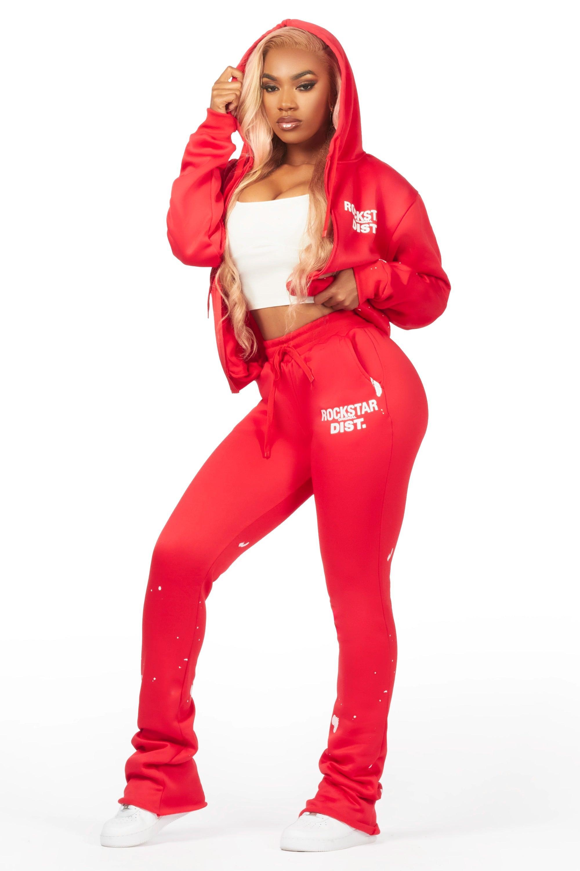 Halloway Red Zip Up Super Stacked Trackset Female Product Image