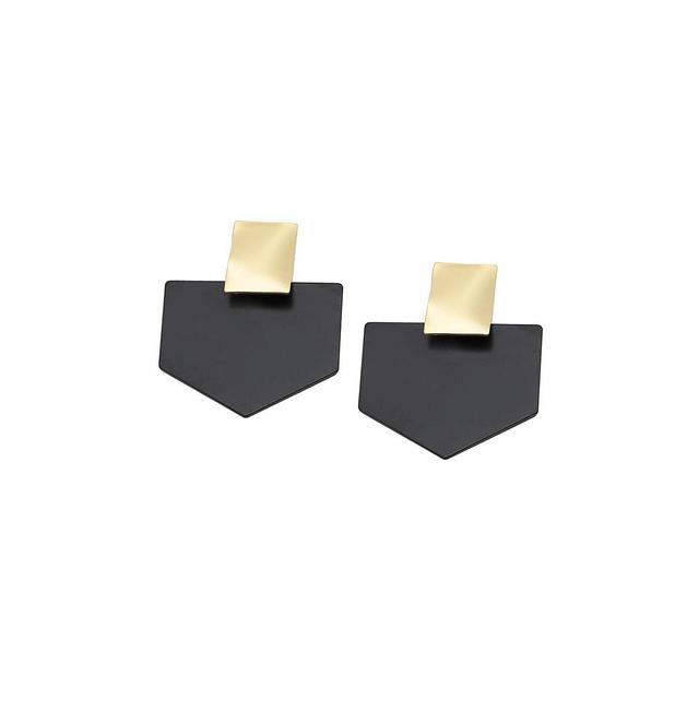 Sohi Womens Black Block Drop Earrings Product Image