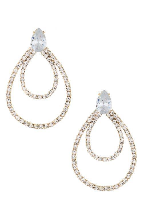 Ettika Layered Crystal Frontal Hoop Earrings Product Image