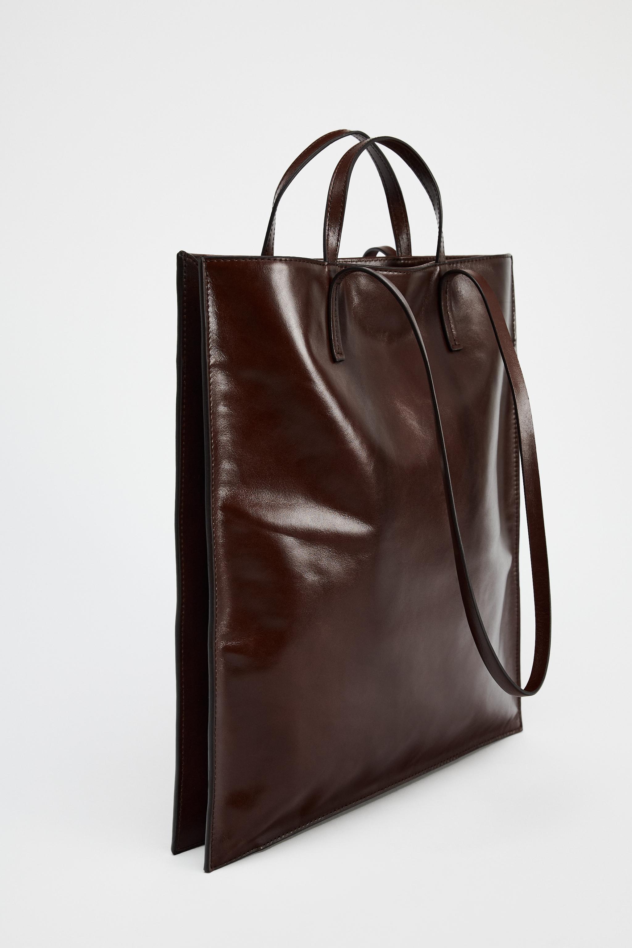 DOUBLE STRAP LEATHER TOTE BAG Product Image