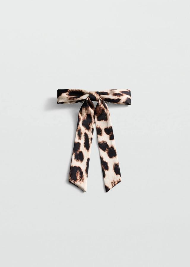 MANGO - Leopard bow barrette - One size - Women Product Image