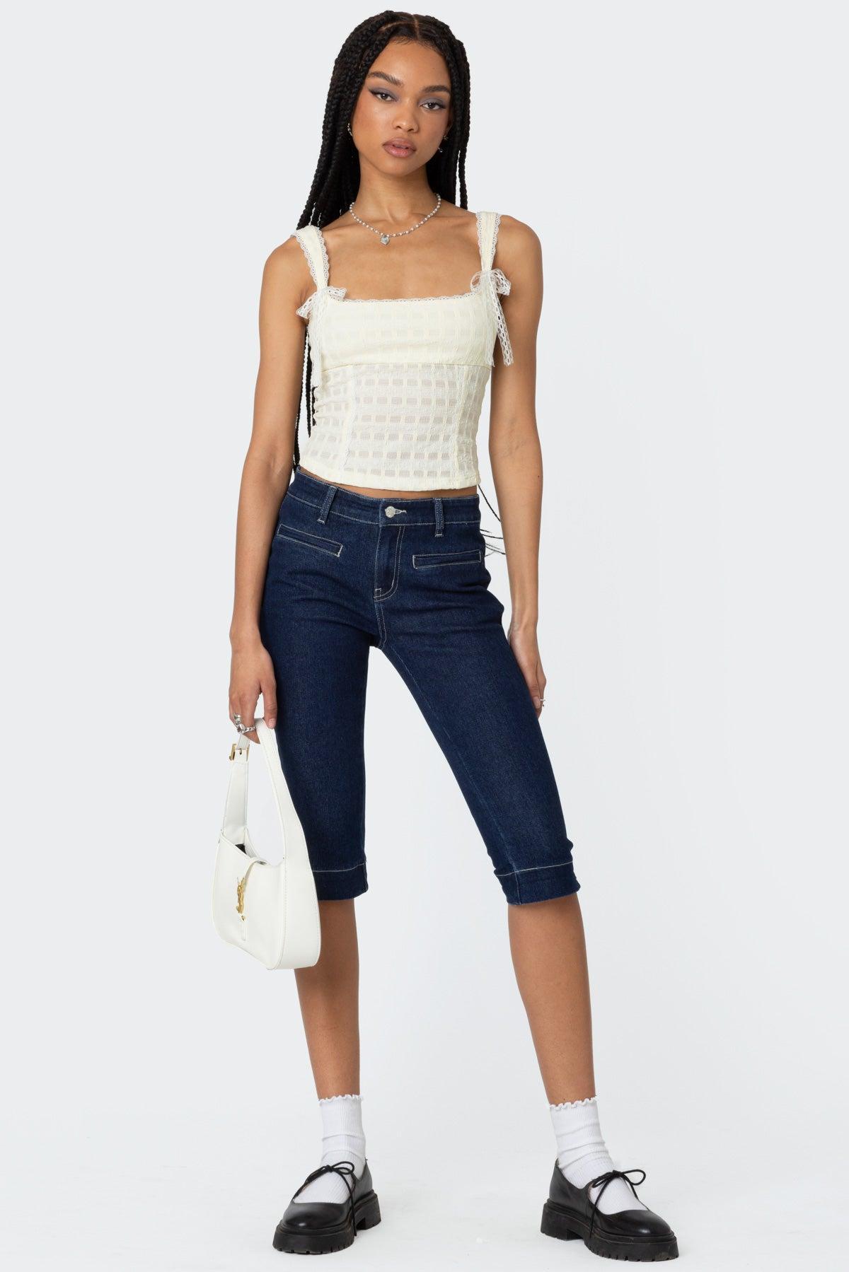 Textured Bustier Top Product Image