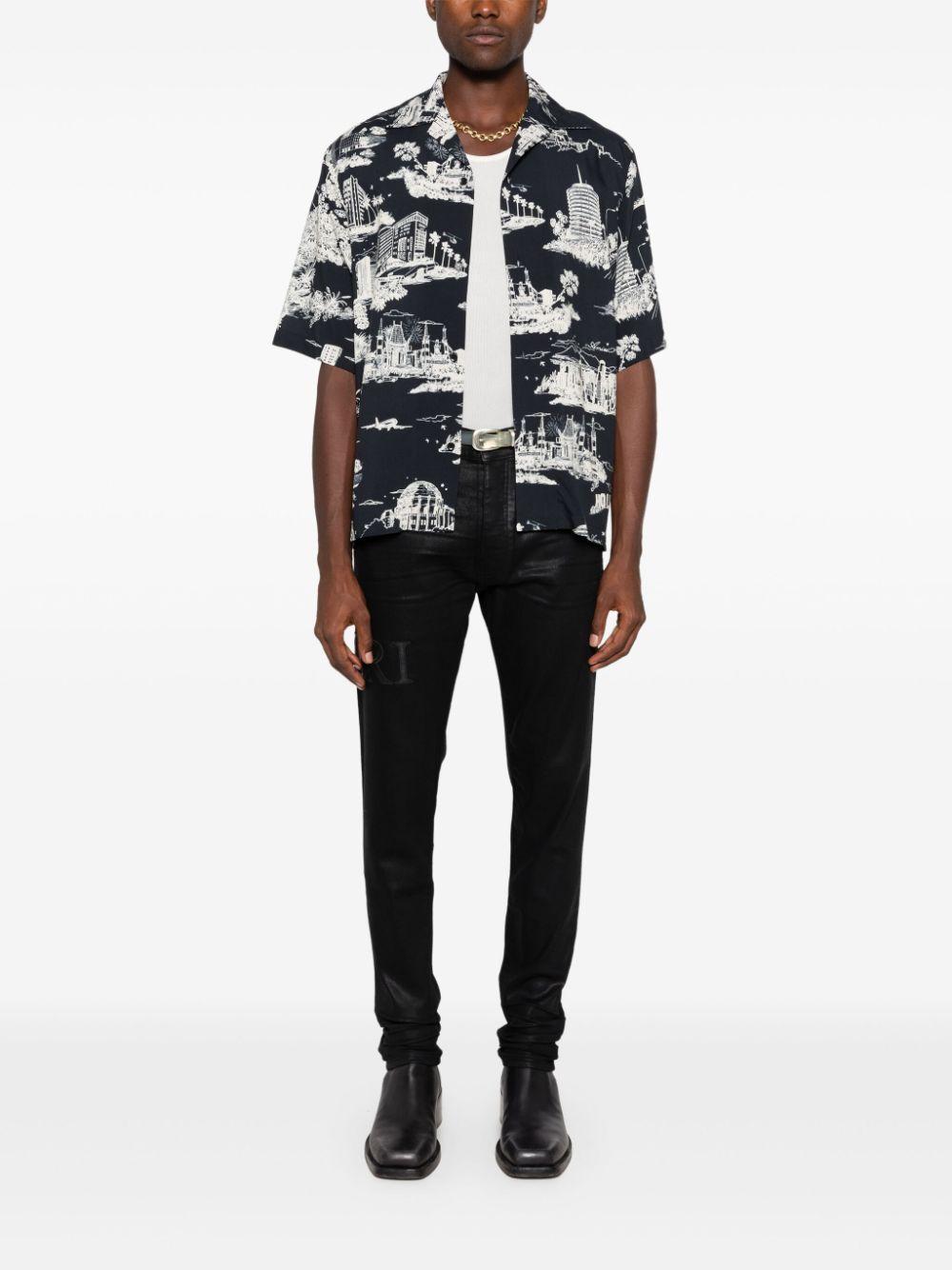 Landmark Printed Shirt In Black And White Product Image