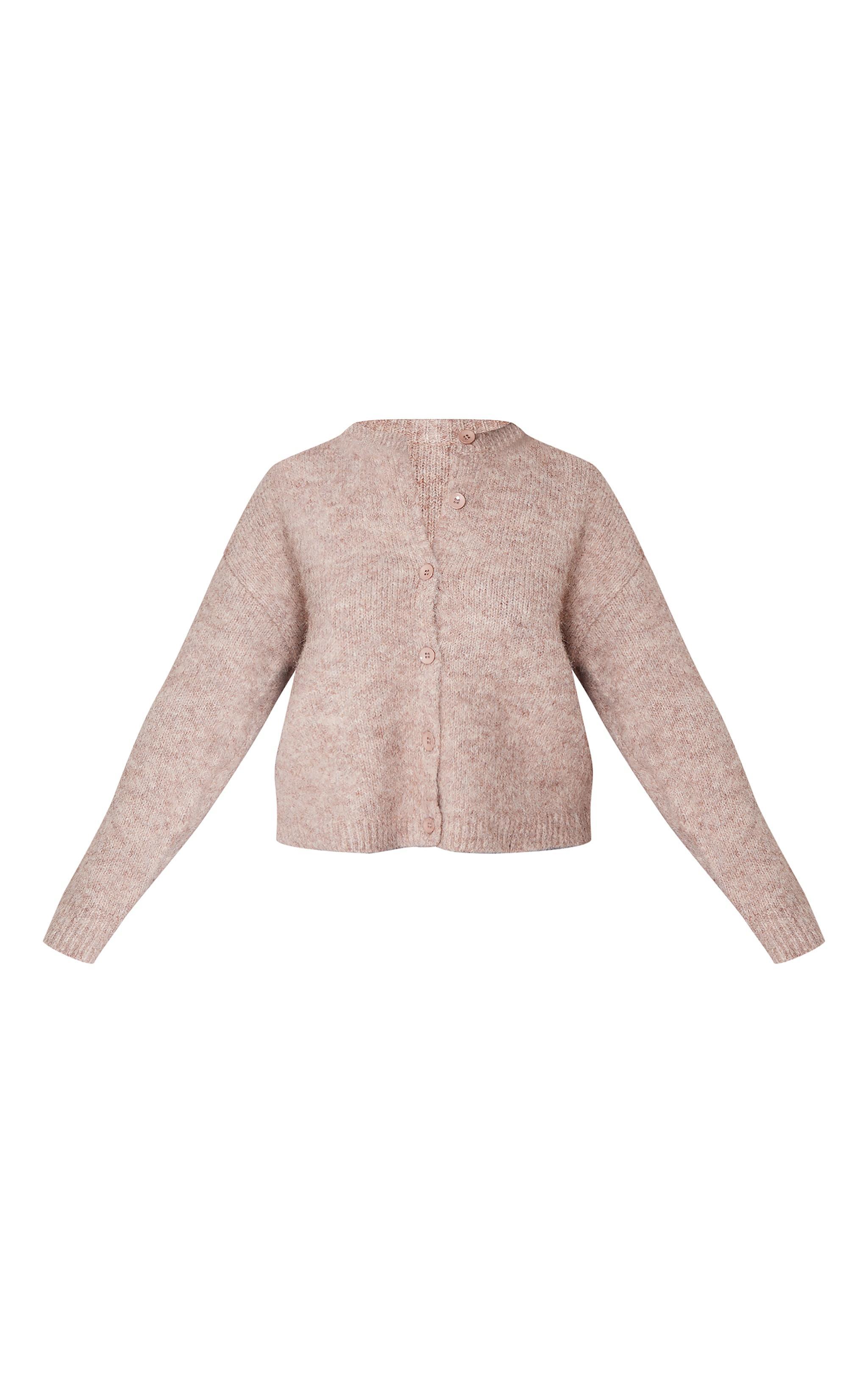 Petite Taupe Marl Knitted Cardigan Product Image