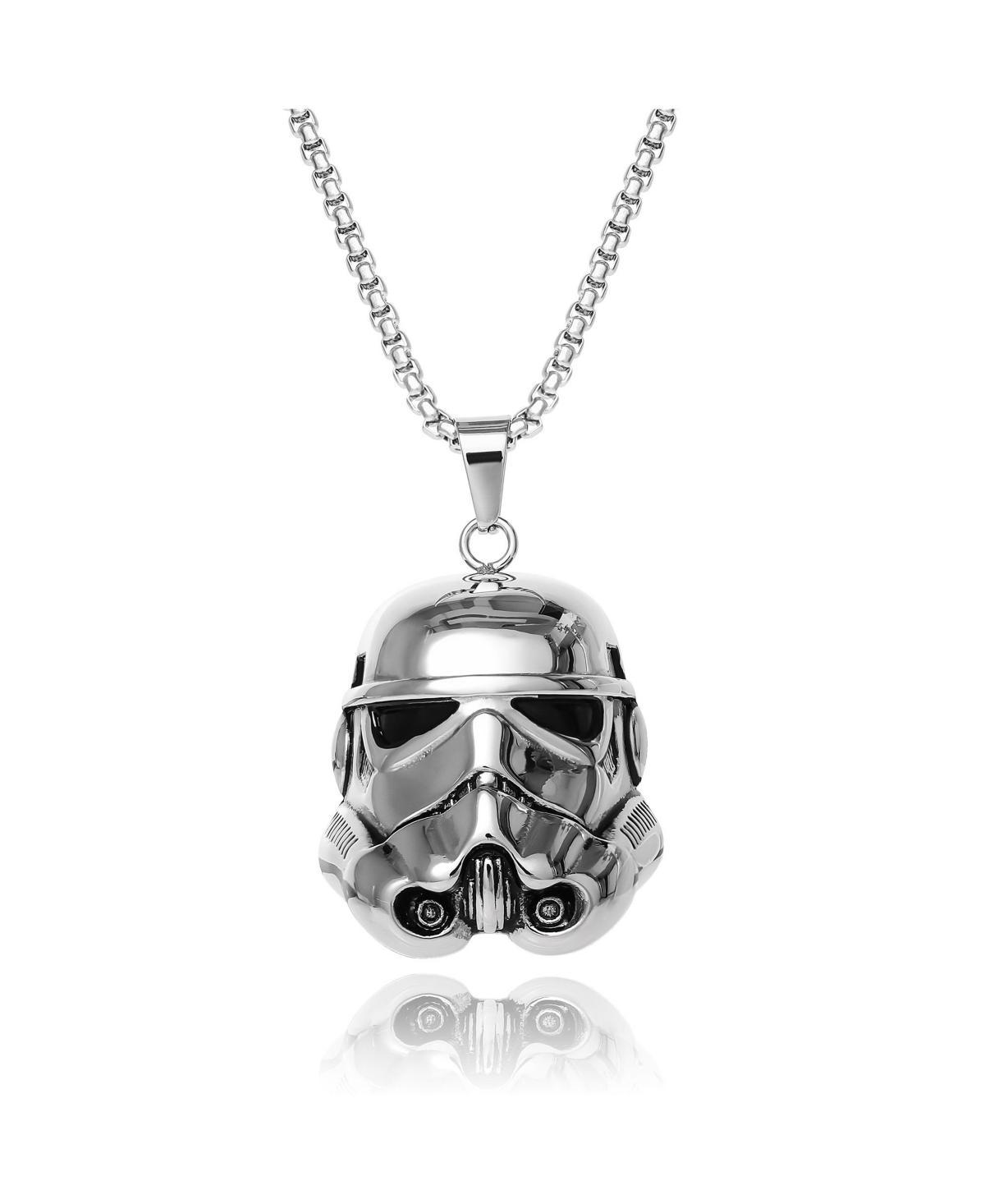 Star Wars Mens Officially Licensed Storm Trooper Stainless Steel Pendant Necklace, 22 Box Chain Product Image