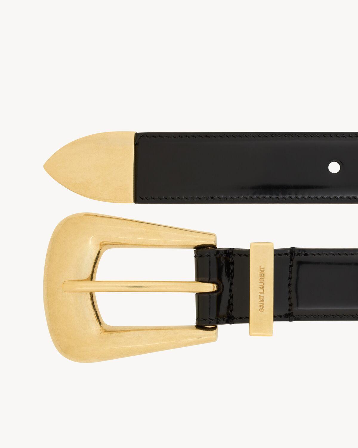 FOLK buckle belt in brushed leather | Saint Laurent | YSL.com Product Image