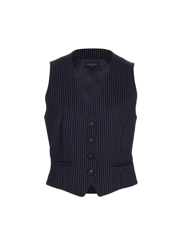 Womens Priya Pinstriped Crop Vest Product Image