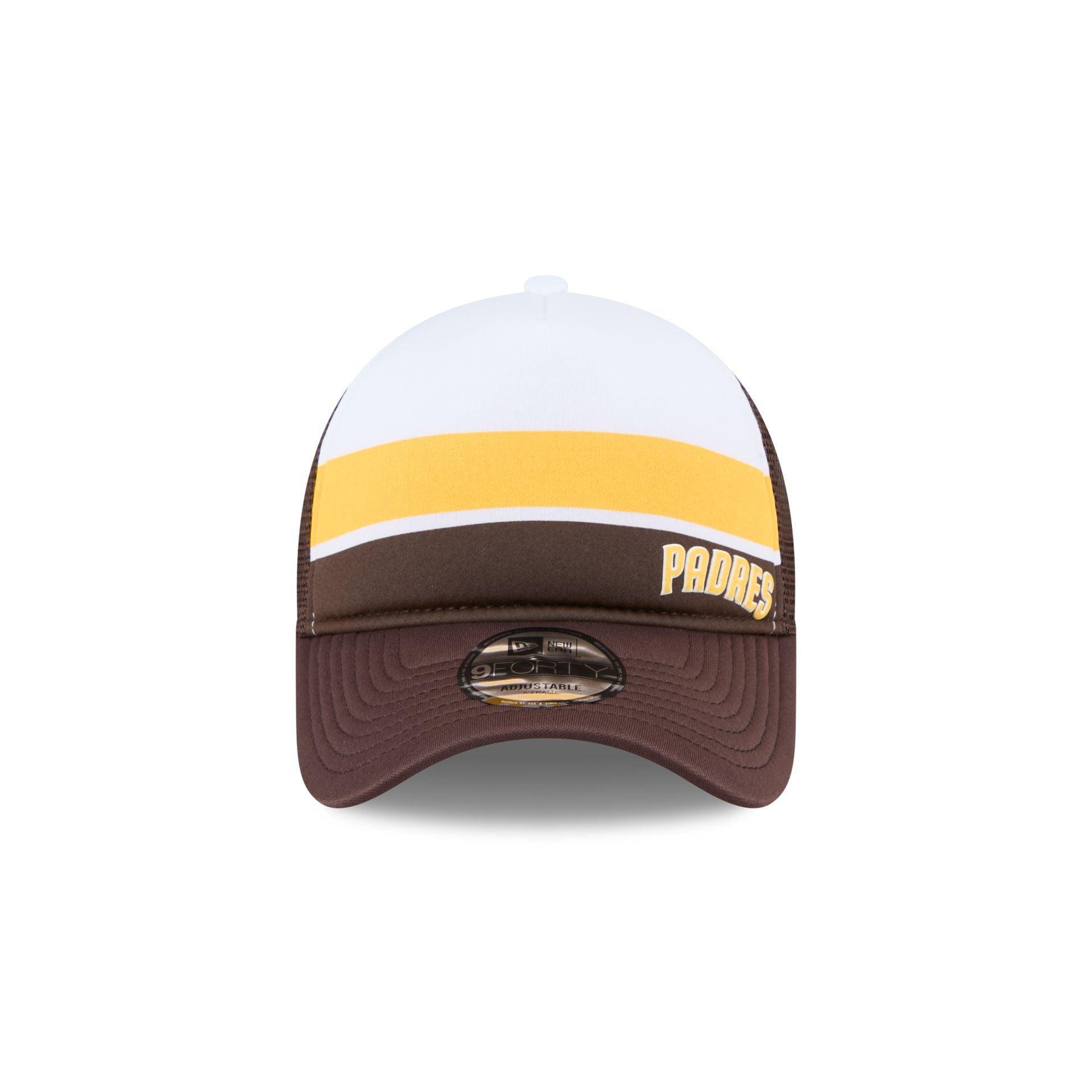 San Diego Padres Color Block 9FORTY A-Frame Trucker Snapback Hat Male Product Image