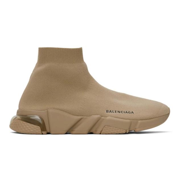 BALENCIAGA Speed Knit Sock Trainer Sneakers In Beige Product Image