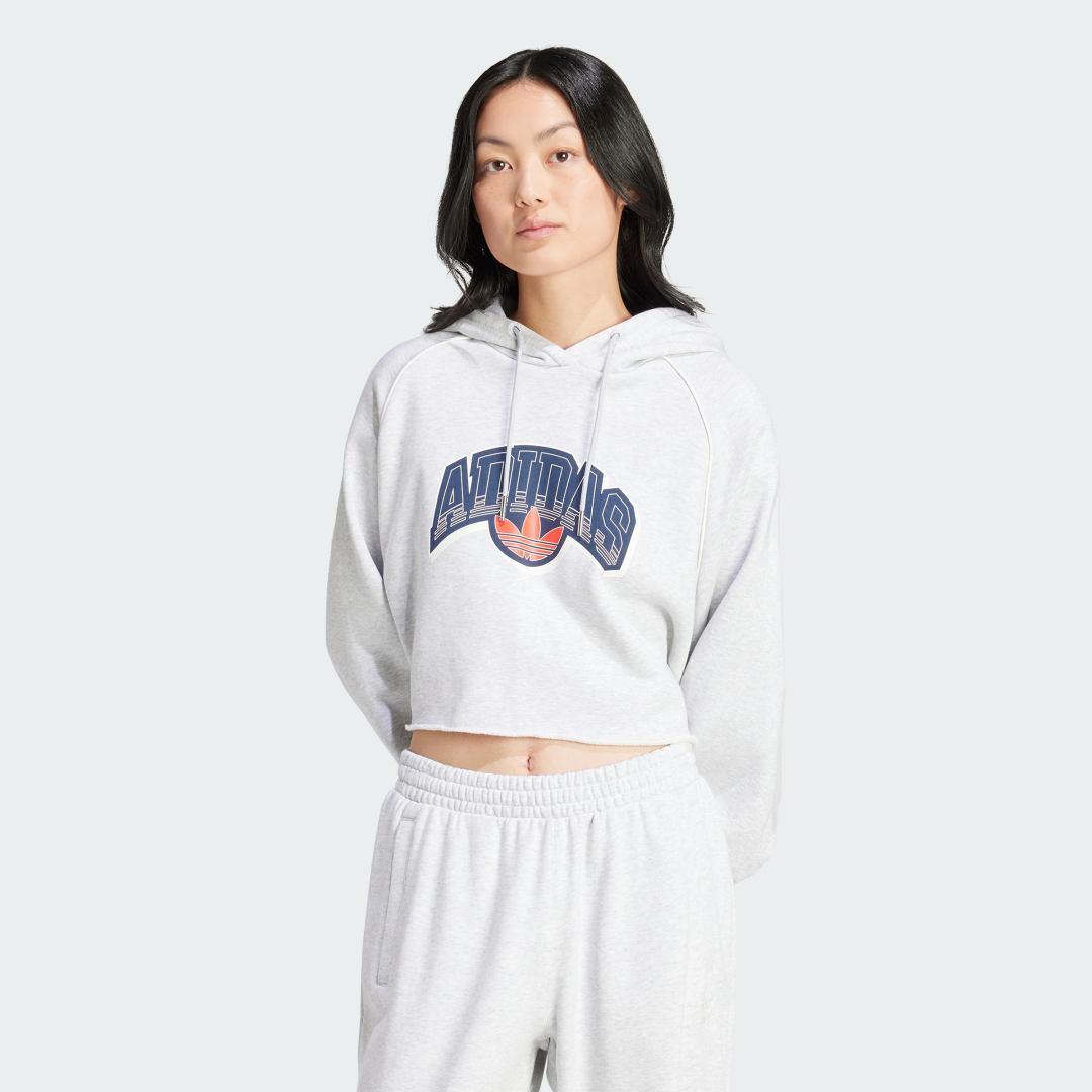 adidas Cropped Hoodie Black S Womens Product Image