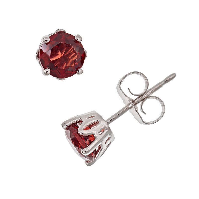 Celebration Gems Sterling Silver Garnet Stud Earrings, Womens, Red Product Image