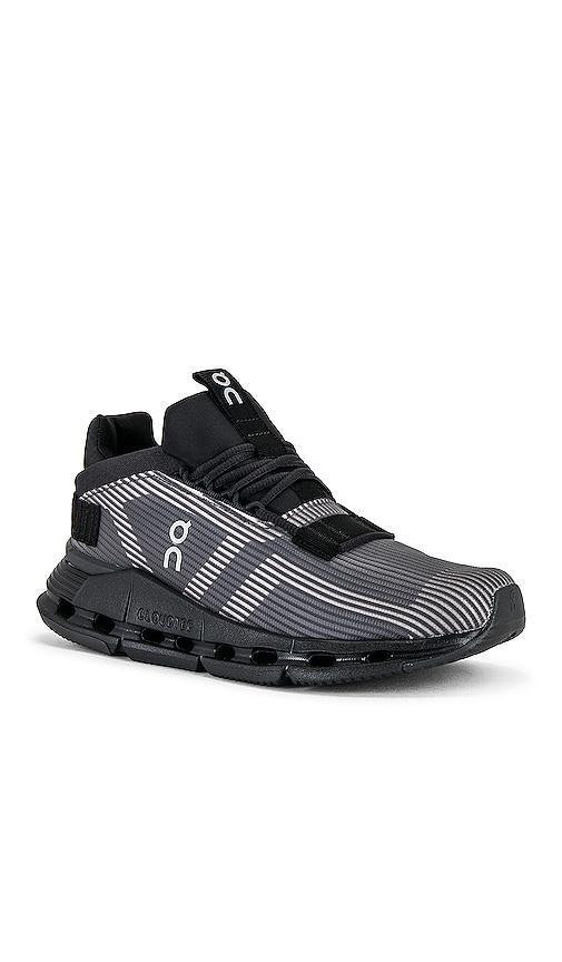 On Cloudnova Void Sneaker in Black. Size 5, 6.5, 7, 7.5, 8, 8.5, 9.5. Product Image