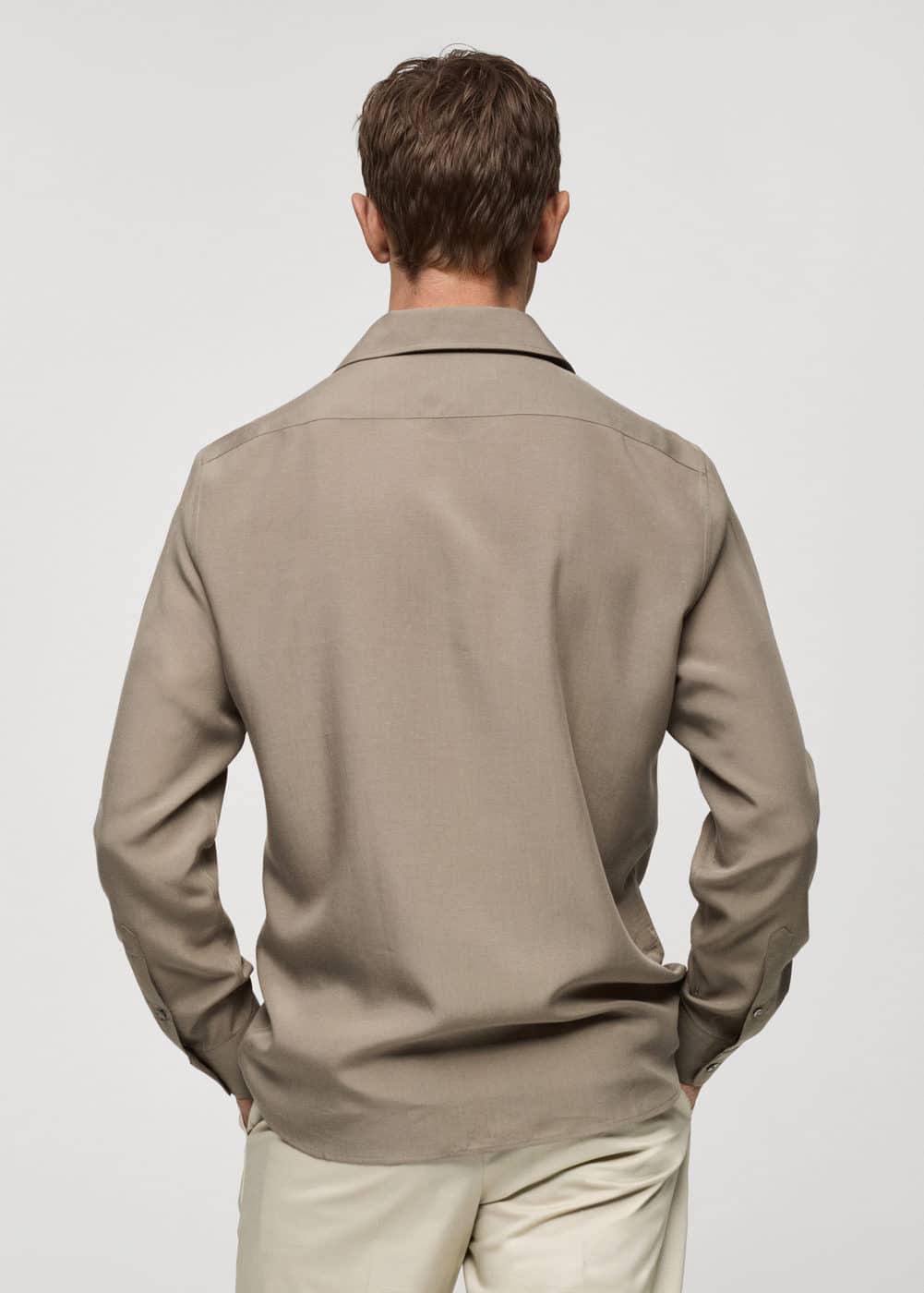 Mango Mens Lyocell Shirt Brown Product Image