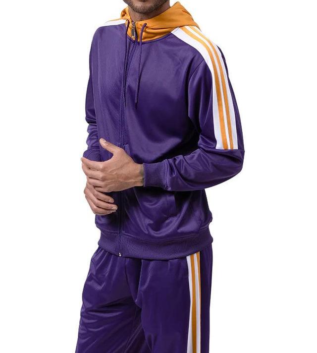 Men's Track Suit with Hood in Purple Male Product Image