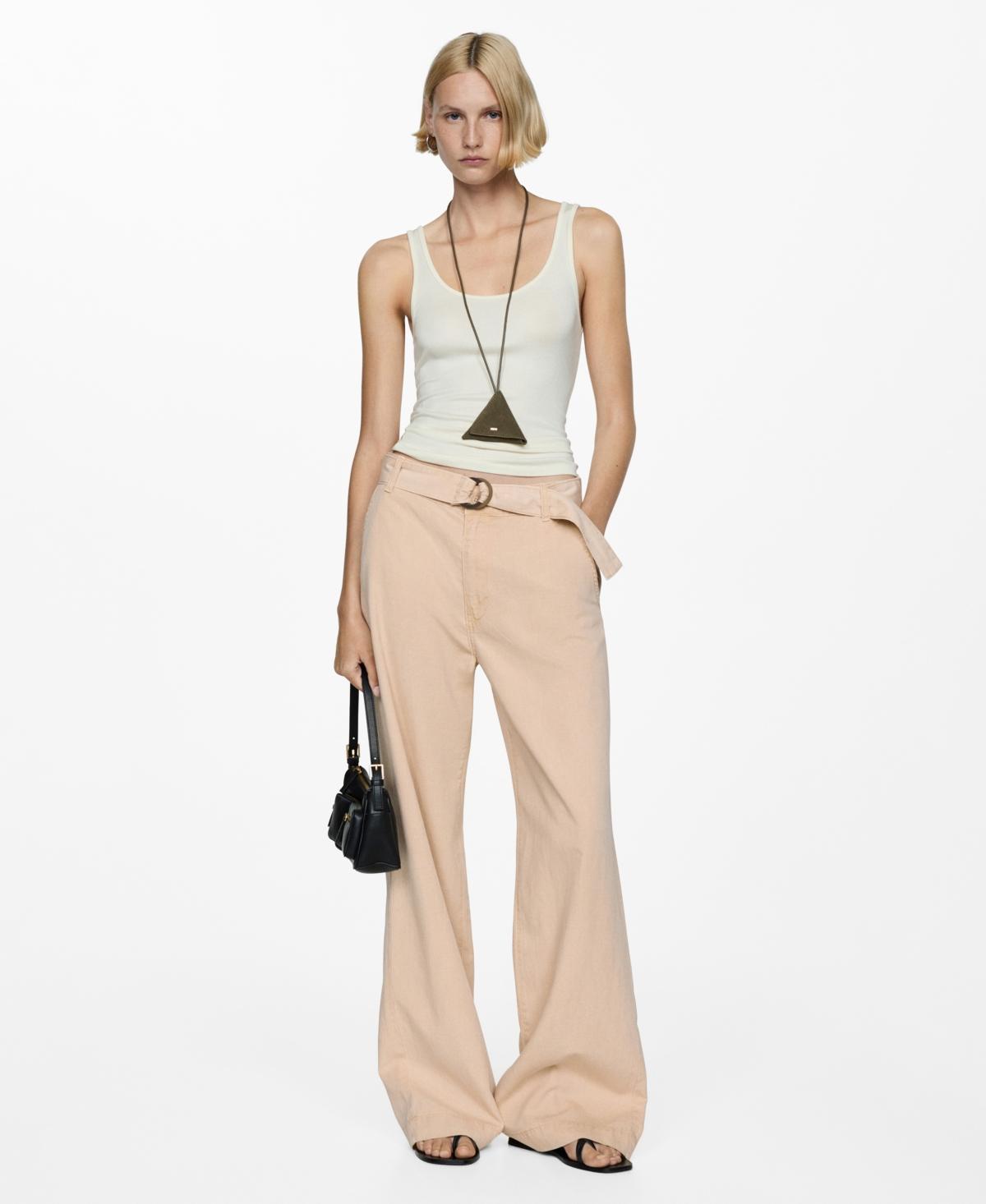 Women's Belt Flowy Pants Product Image