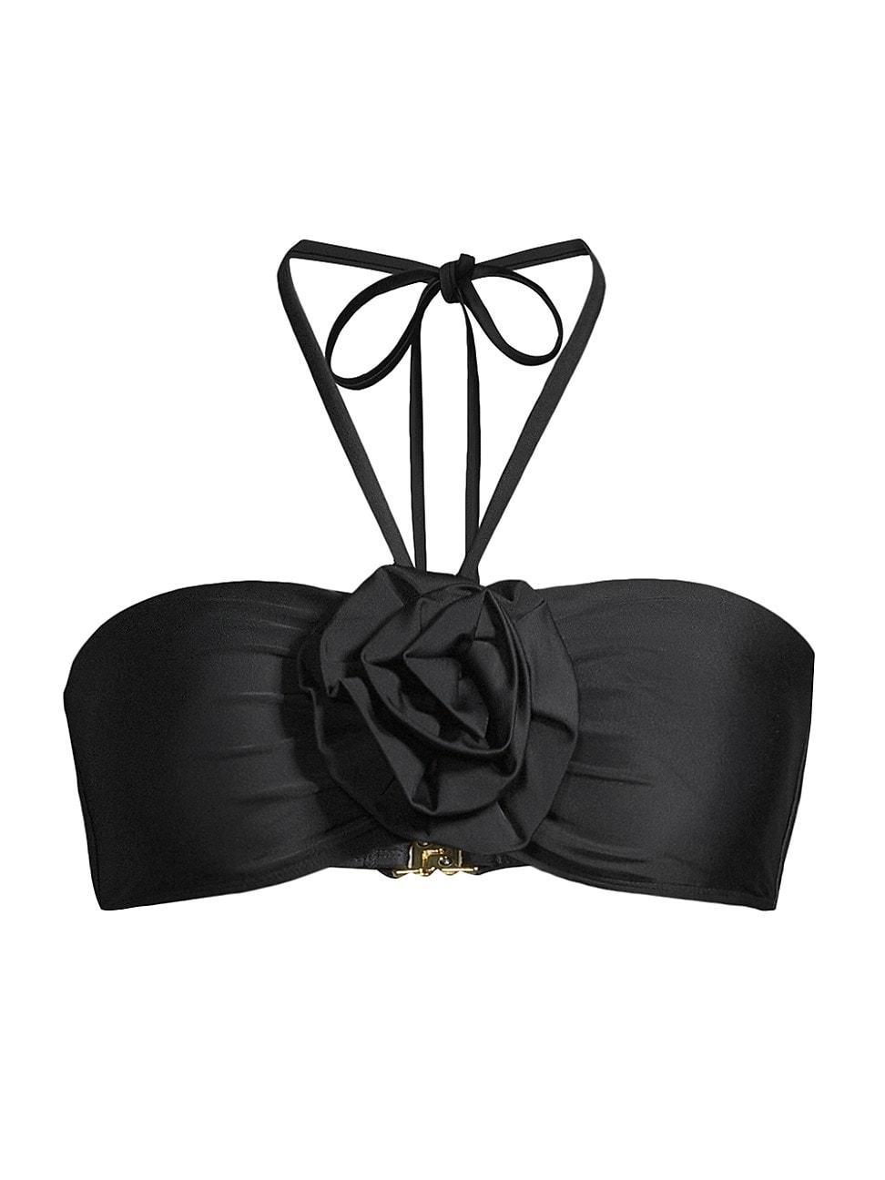 Womens Resort Rosette Halter Bikini Top Product Image